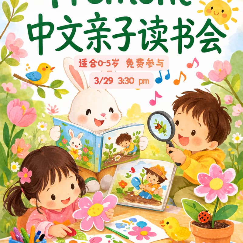 Spring Chinese Storytime for Kids | Fremont 中文亲子读书会 的封面图片