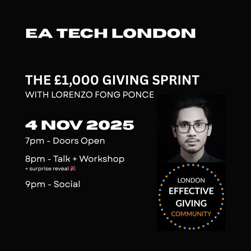 Cover Image for £1,000 Impact Evaluation - Effective Charity Giving Workshop