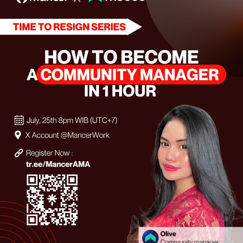 Cover Image for π£ TIME TO RESIGN: How to Become a Community Manager in 1 Hour with Olive from Mobee