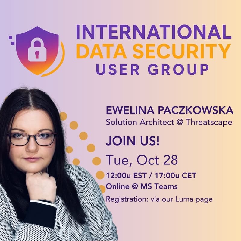 Cover Image for October Session | Intl Data Security User Group