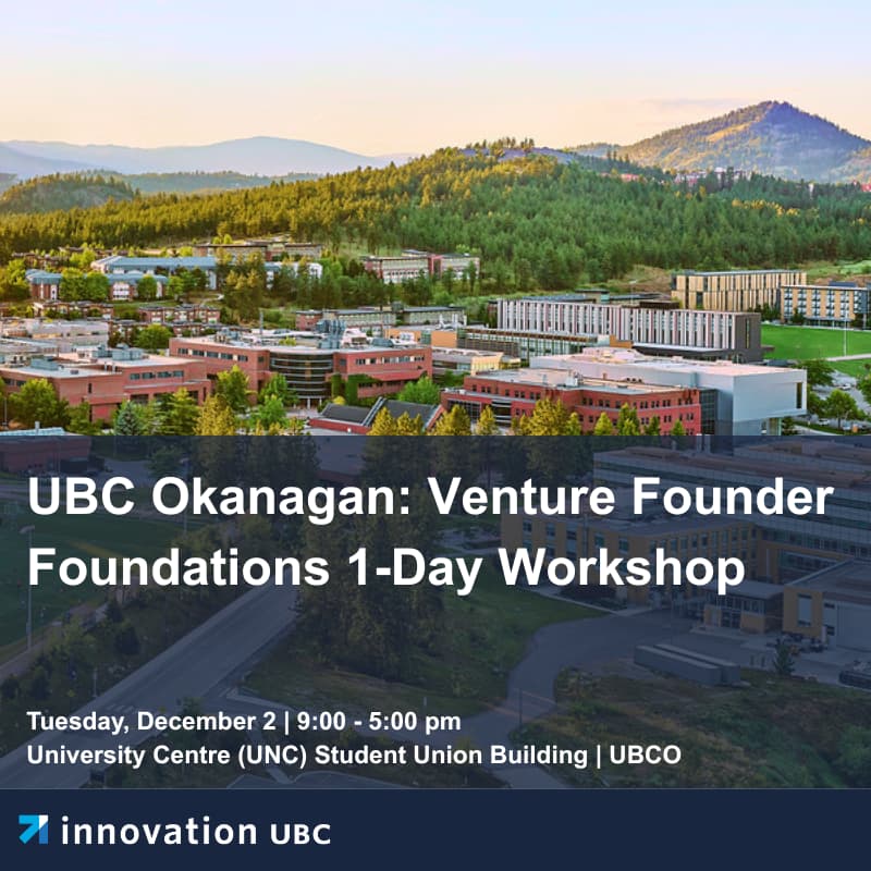 Cover Image for UBCO: Venture Founder Foundations 1-Day Workshop