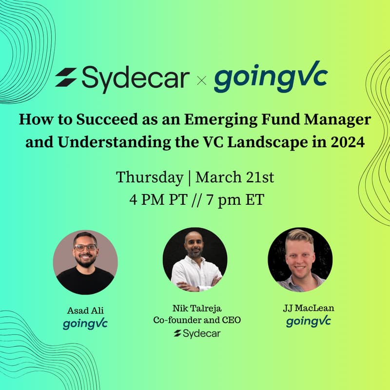 Cover Image for GoingVC Webinar: Success as an Emerging Fund Manager and Understanding the Venture Capital Landscape in 2024