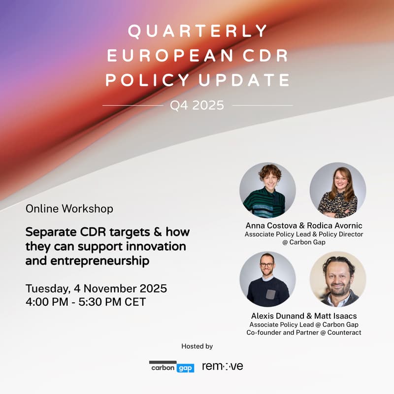 Cover Image for 🧭 Quarterly European CDR Policy Workshop - Conversation Edition