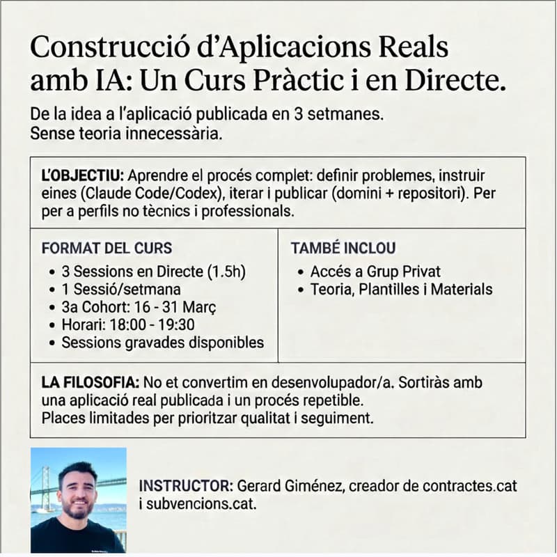 Cover Image for Aprèn a construir i publicar una aplicació útil amb IA