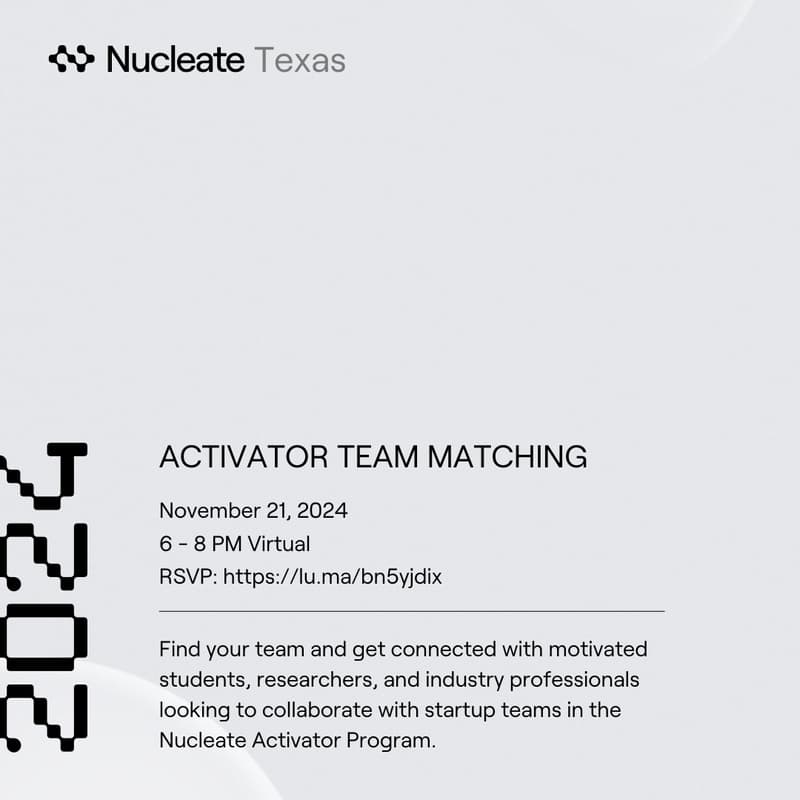 Cover Image for Nucleate Texas-Virtual Team Matching