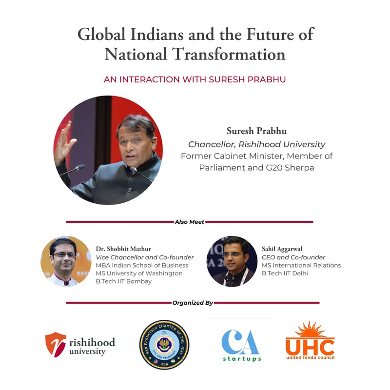Cover Image for Dinner Interaction with Suresh Prabhu - Global Indians and the Future of National Transformation