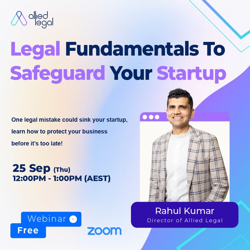 Cover Image for Legal Fundamentals To Safeguard Your Startup [Zoom Workshop]