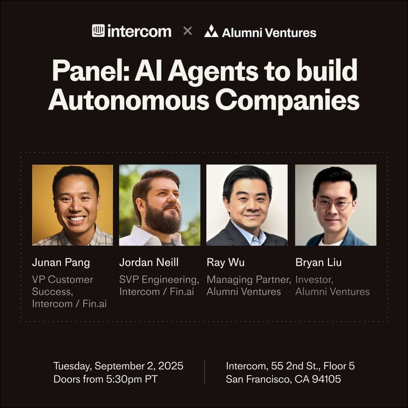 Cover Image for Intercom x Alumni Ventures: Building Autonomous Companies with AI Agents
