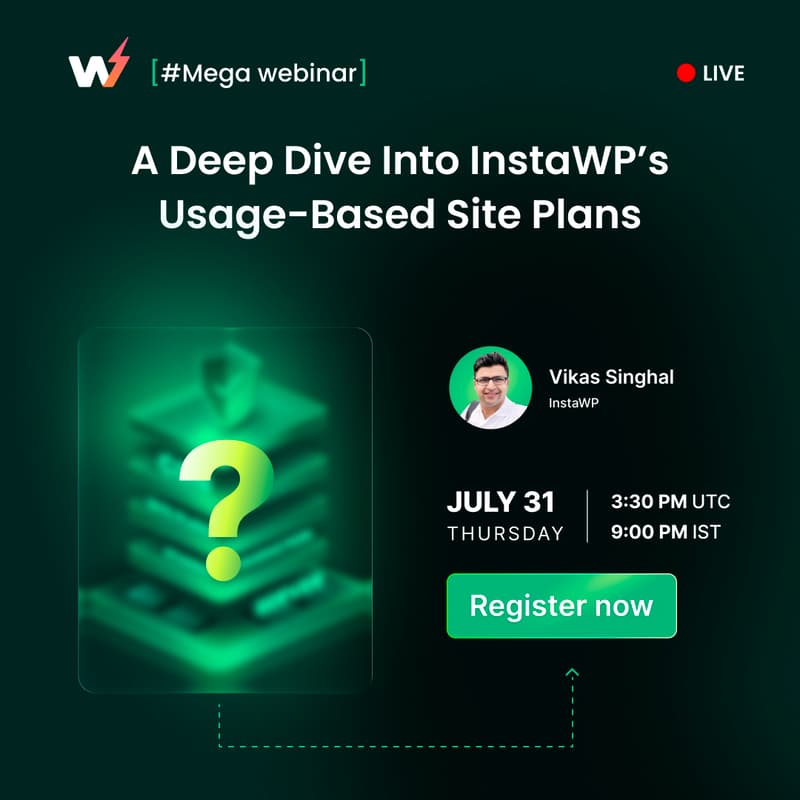 Cover Image for [Mega webinar] A Deep Dive Into InstaWP’s Usage-Based Site Plans