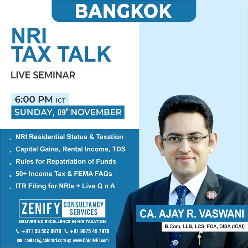 Cover Image for NRI TAX TALK: MASTERCLASS for BANGKOK NRIs