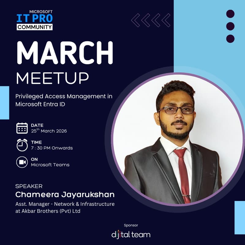 Cover Image for Microsoft IT Pro Meetup - March 2026