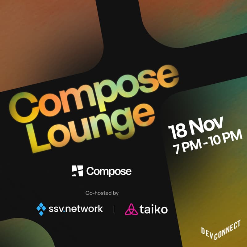 Cover Image for Compose Lounge by Compose Network, SSV Network & Taiko 🍸