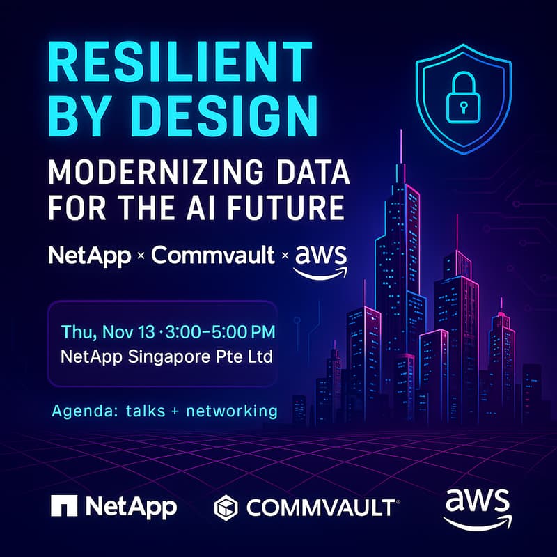Cover Image for Resilient by Design: Modernizing Data for the AI Future Netapp x Commvault x AWS