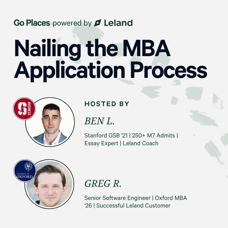 Cover Image for Go Places Powered by Leland: Nailing the MBA Application Process