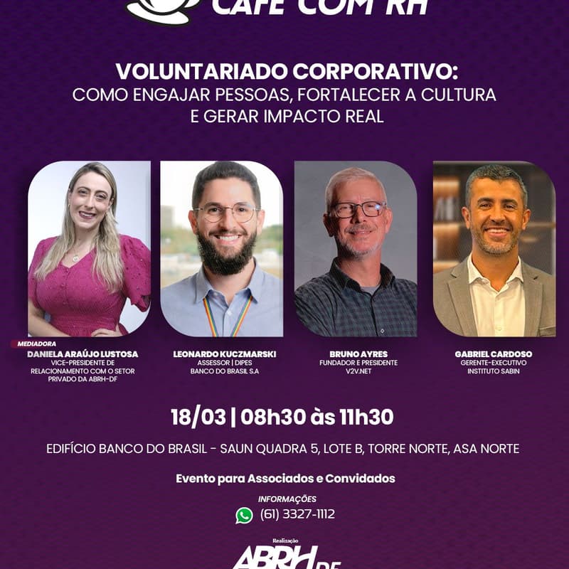 Cover Image for Café com RH: Voluntariado corporativo: Como engajar pessoas, fortalecer a cultura e gerar impacto real