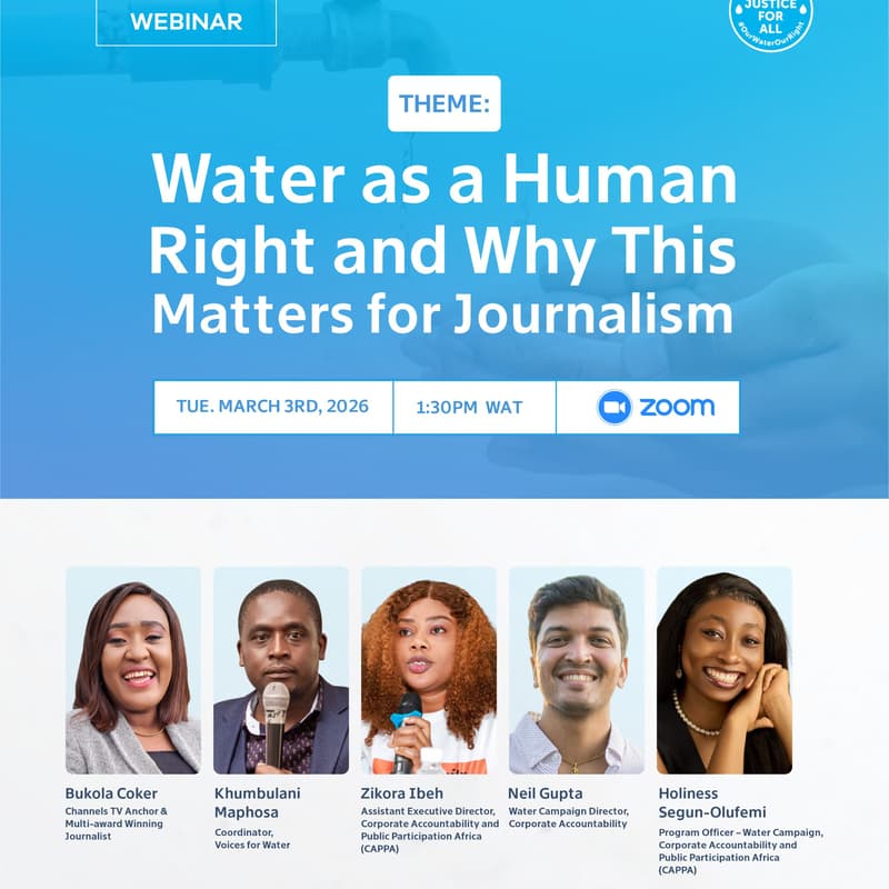 Cover Image for Journalists’ Training on Water, Rights & Accountability