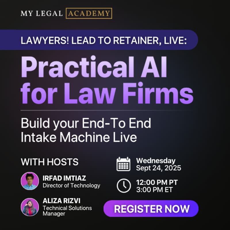 Cover Image for Lead to Retainer, Live. Practical AI Workshop for Law Firms.