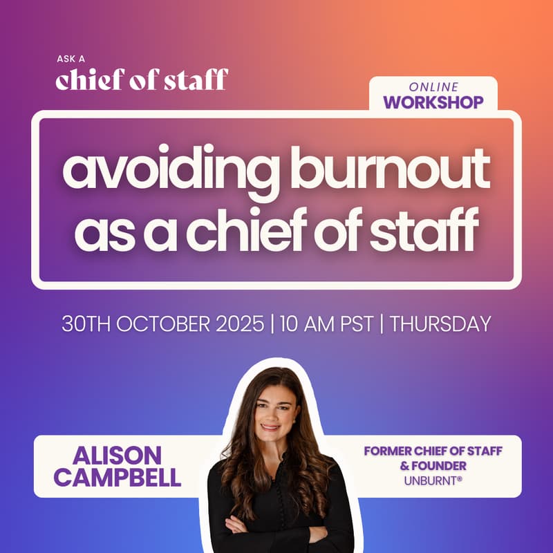 Cover Image for Ask a Chief of Staff: Avoiding Burnout as a Chief of Staff