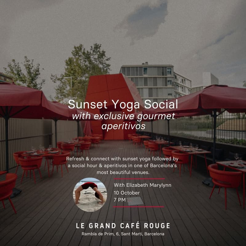 Cover Image for Sunset Yoga Social with Gourmet Aperitivos & Wine
