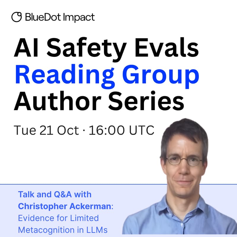 Cover Image for AI Safety Evals Reading Group - Author Series