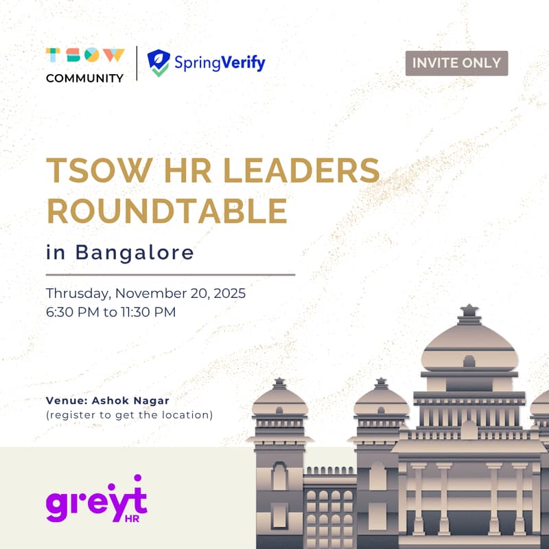 Cover Image for TSOW HR Leaders Roundtable in Bangalore