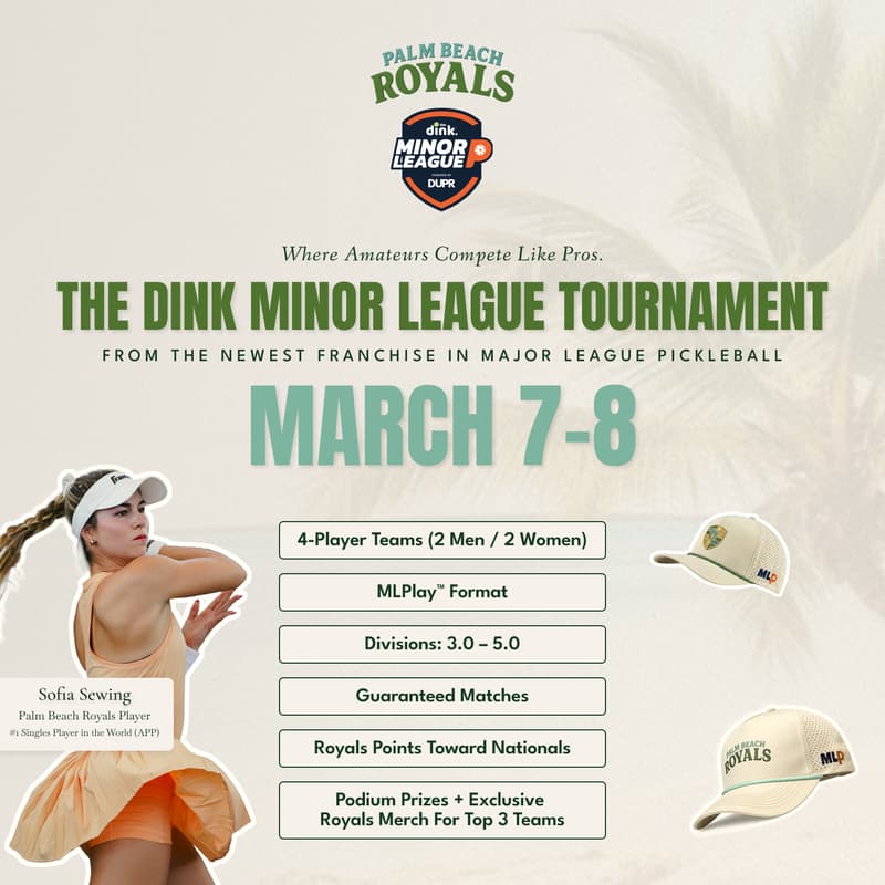 Cover Image for The Dink Minor League Pickleball: Palm Beach Royals in Boca Raton