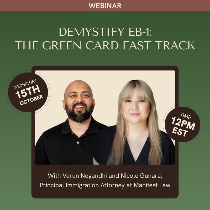 Cover Image for Demystify EB-1: The Green Card Fast Track with Varun Negandhi and Manifest Law