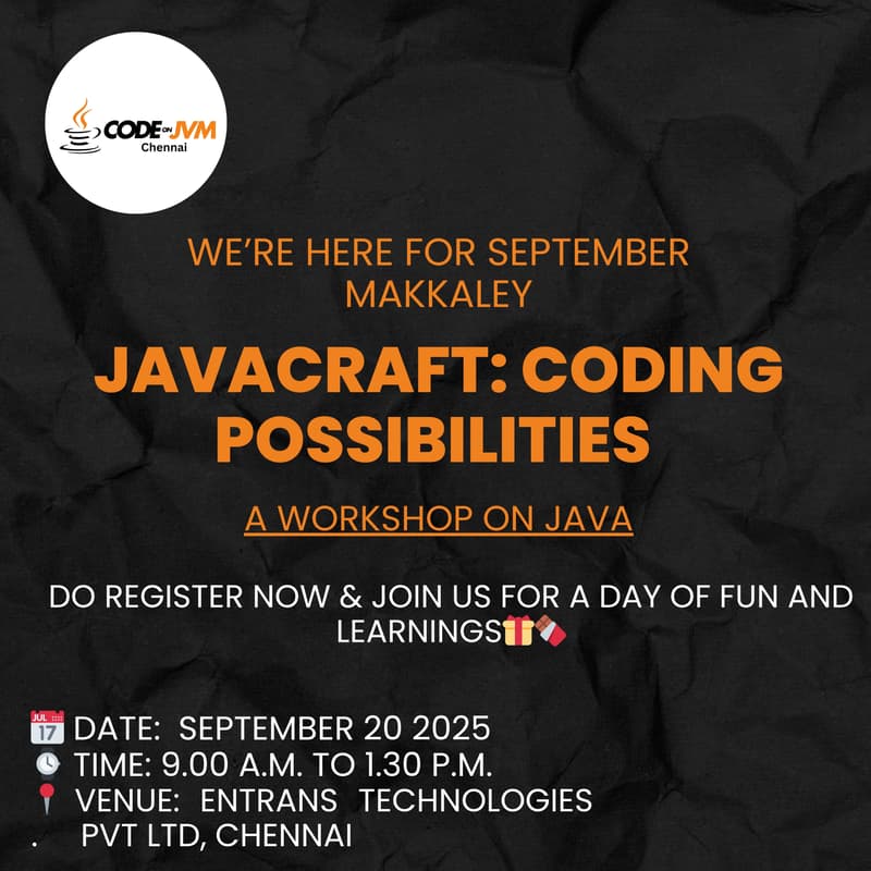 Cover Image for JAVACRAFT : CODING POSSIBILITIES π