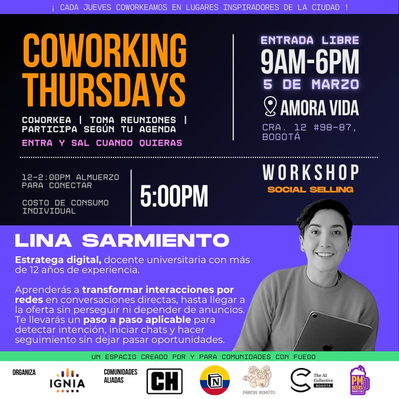 Cover Image for Coworking Thursdays - 05 de Marzo