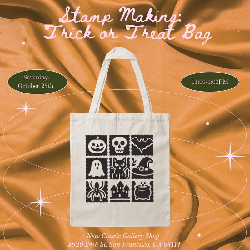 Cover Image for Stamp Making: Trick or Treat Tote Bag