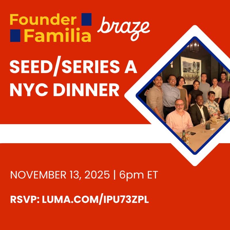 Cover Image for Jeffersonian Dinner - Seed/Series A FounderFamilia NYC | Nov 13th