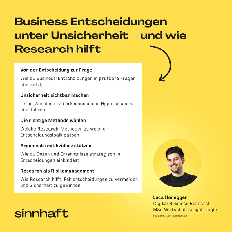 Cover Image for Business Entscheidungen unter Unsicherheit – und wie Research hilft
