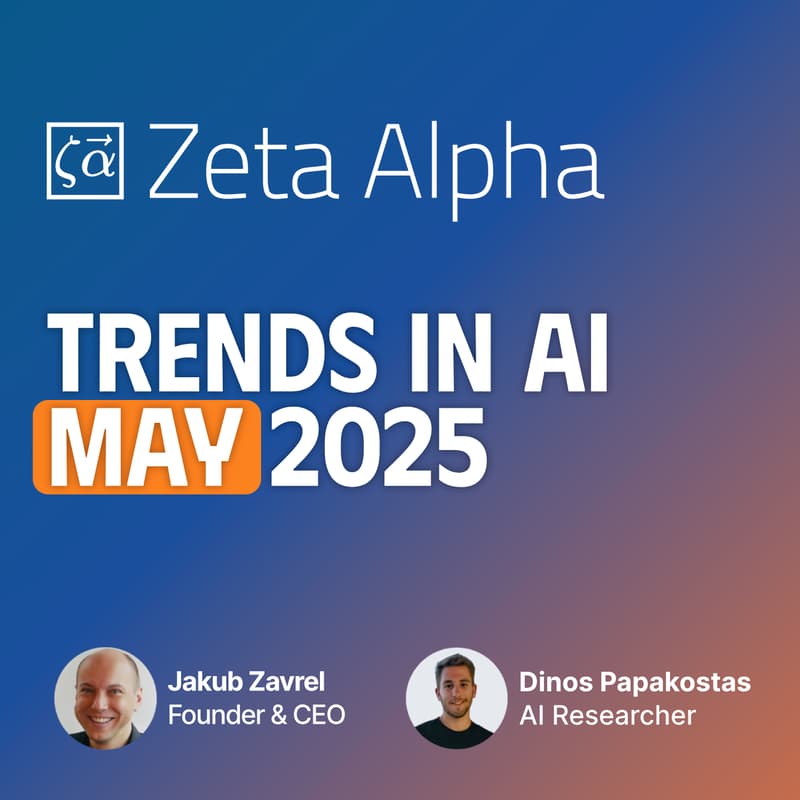 Cover Image for Trends in AI: May 2025 - by Zeta Alpha