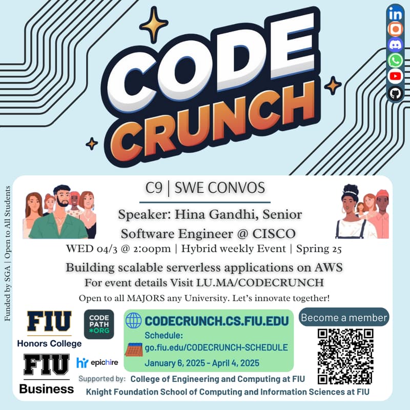 Cover Image for C9 | SWE Convo with CISCO Engineer on AWS Serverless Architecture🚀 HYBRID EVENT GC 316