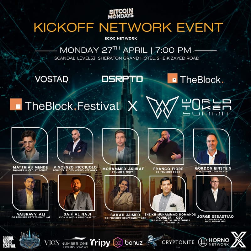 Cover Image for Kickoff - Network Event - World Token Summit and TheBlock Festival - Exclusive Event With High Level Connection.