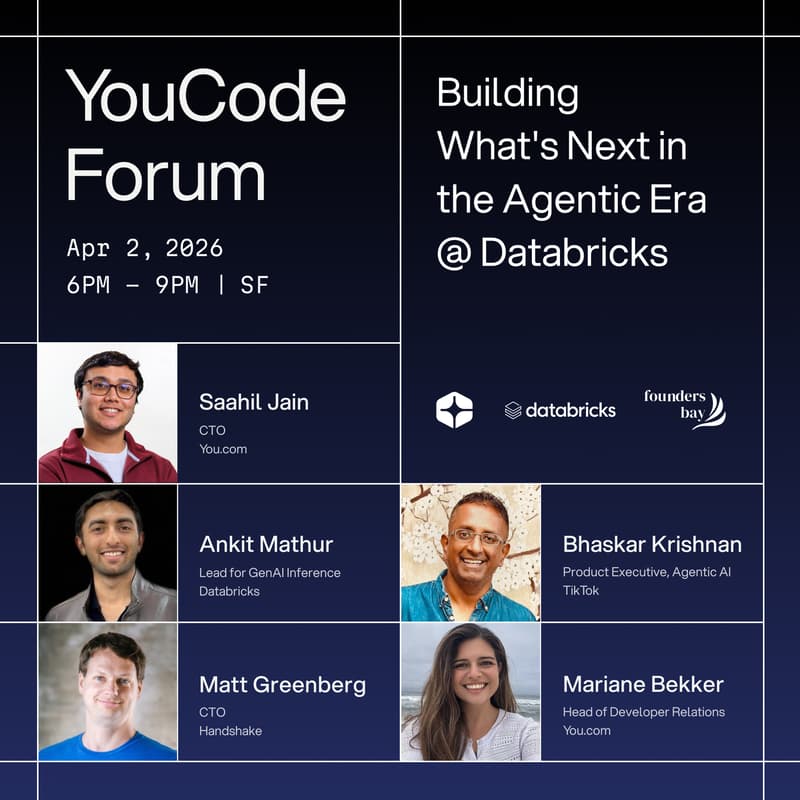 Cover Image for You.com Forum: Building What's Next in The Agentic Era @ Databricks