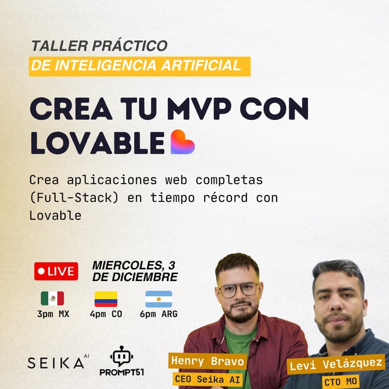 Cover Image for Taller práctico: Crea tu MVP con Lovable