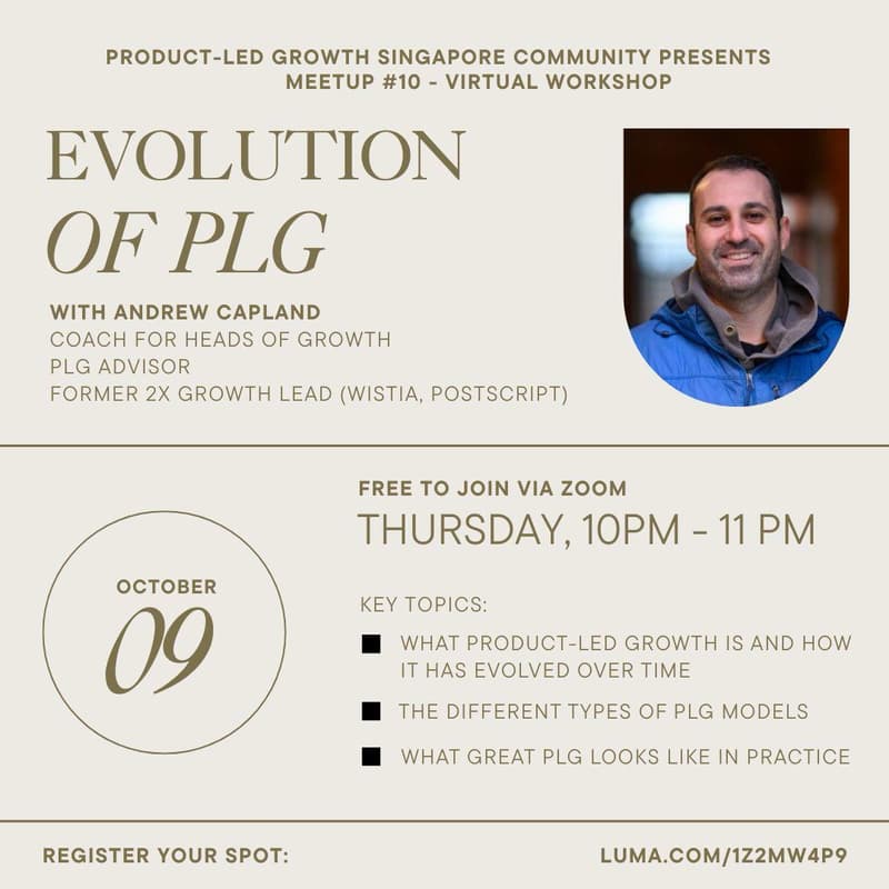 Cover Image for SG PLG Virtual #10 - Evolution of Product-Led Growth