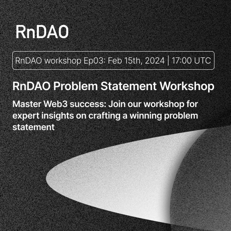 Cover Image for RnDAO Problem Statement Workshop