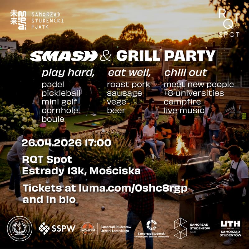 Cover Image for STUDENT SMASH & GRILL PARTY