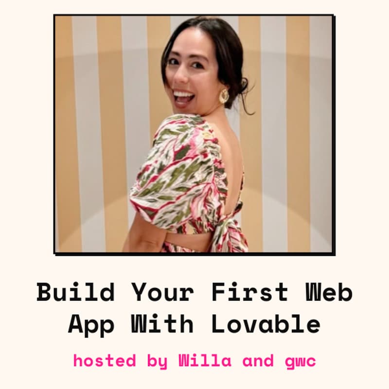 Build Your First Web App With Lovable · Zoom · Luma