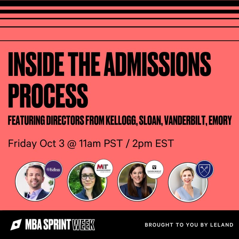 Cover Image for Inside the Admissions Process: Featuring Directors from Kellogg, MIT Sloan, Vanderbilt, and Emory