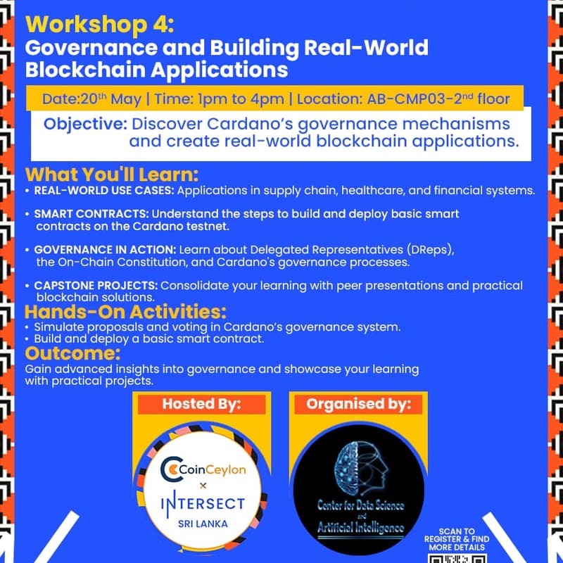 Cover Image for WORKSHOP SERIES - Mastering Blockchain Technology & Building on Cardano:From Fundamentals to Practical Applications- University of Kelaniya