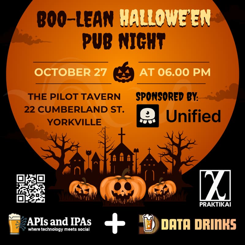 Cover Image for Data Drinks + APIs & IPAs BOO-LEAN Hallowe'en Pub Night