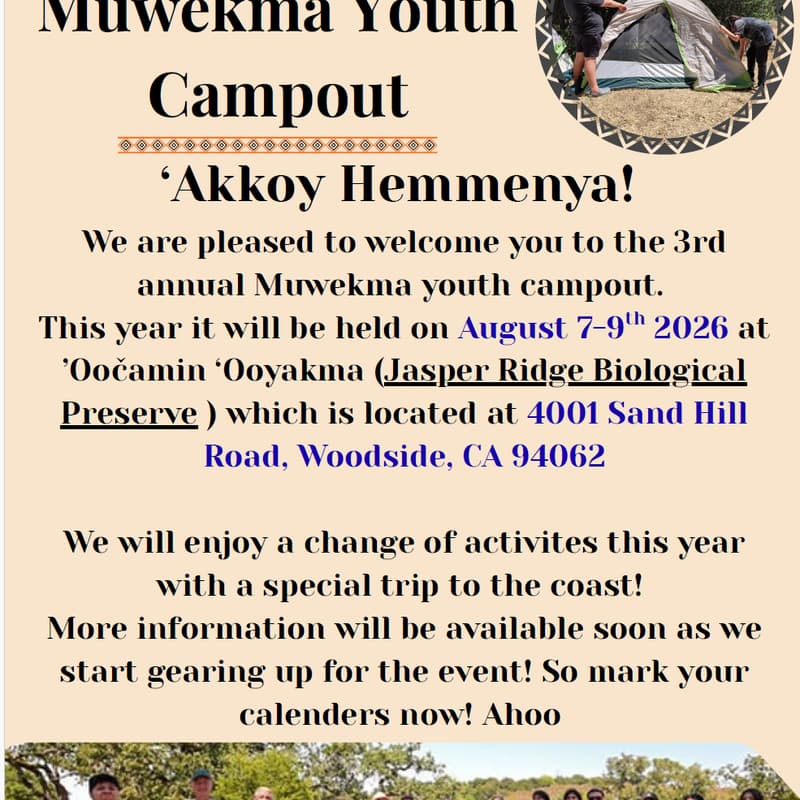 Cover Image for Muwekma Youth Campout 2026