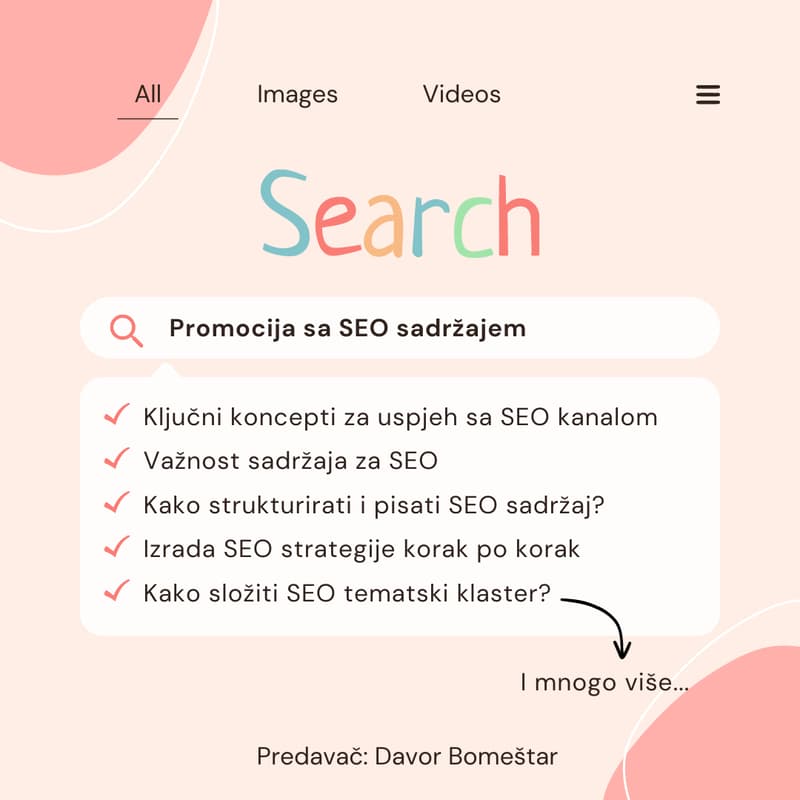 Cover Image for Napredna SEO Radionica: Promocija sa SEO sadržajem
