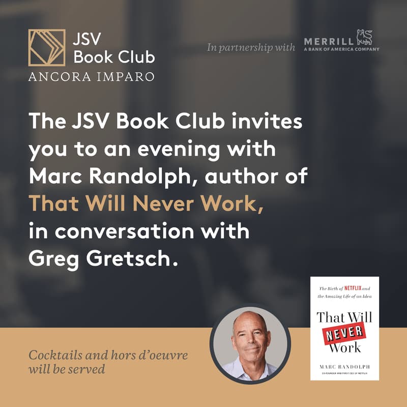 Cover Image for JSV Book Club: Marc Randolph, Co-founder of Netflix