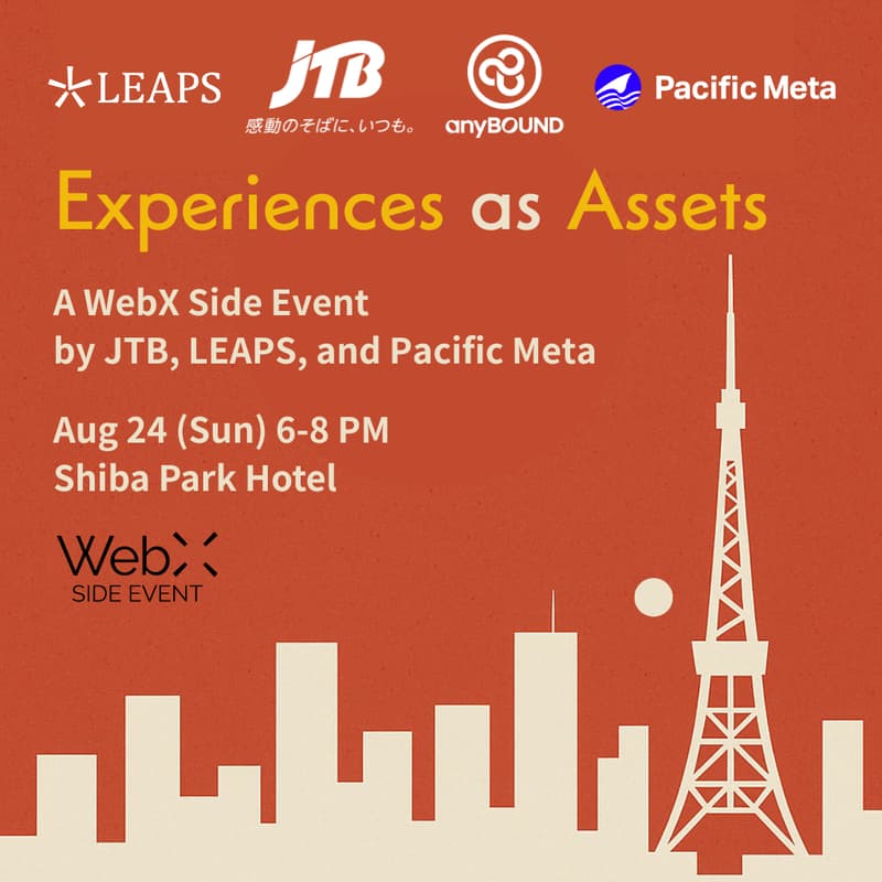 Cover Image for Experiences as Assets: A WebX Side Event by JTB, LEAPS, and Pacific Meta