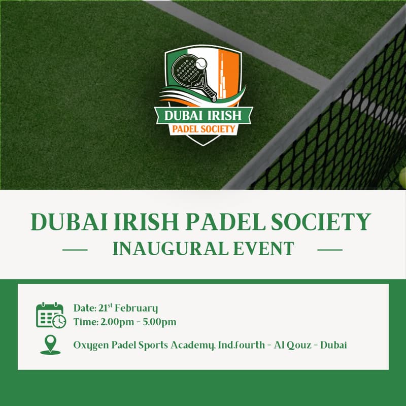 Cover Image for Inaugural Dubai Irish Padel Society Event