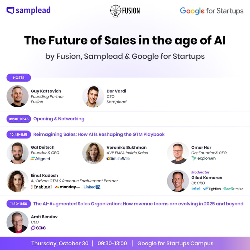 Cover Image for The Future of Sales in the Age of AI - by Fusion, Samplead & Google for Startups